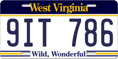 WV license plate 9IT786