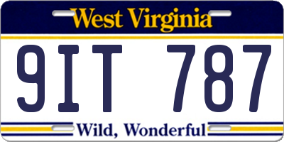 WV license plate 9IT787
