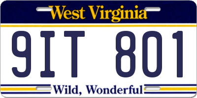 WV license plate 9IT801