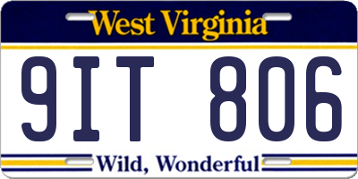 WV license plate 9IT806