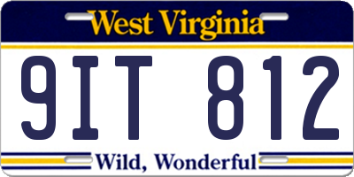 WV license plate 9IT812