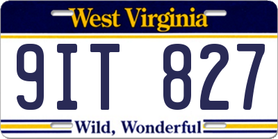 WV license plate 9IT827