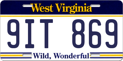 WV license plate 9IT869