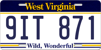 WV license plate 9IT871