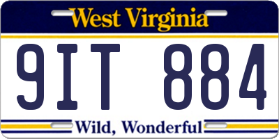 WV license plate 9IT884