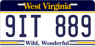 WV license plate 9IT889