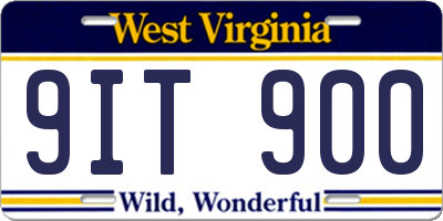 WV license plate 9IT900