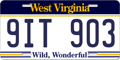 WV license plate 9IT903