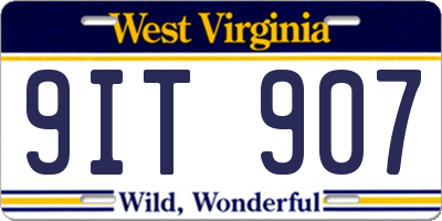 WV license plate 9IT907