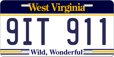 WV license plate 9IT911