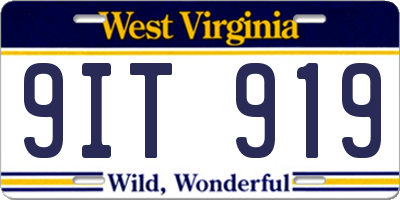 WV license plate 9IT919