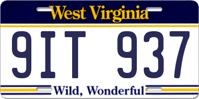WV license plate 9IT937