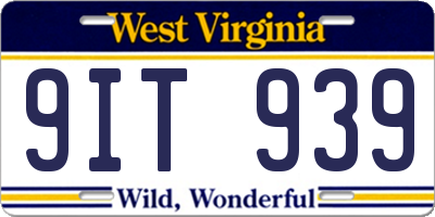WV license plate 9IT939