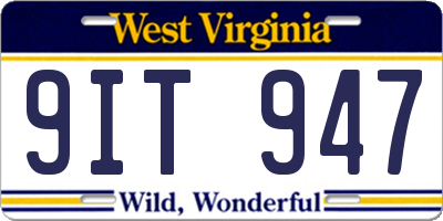 WV license plate 9IT947