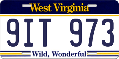 WV license plate 9IT973
