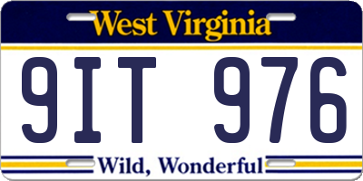 WV license plate 9IT976