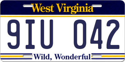 WV license plate 9IU042