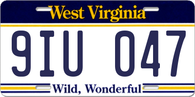 WV license plate 9IU047