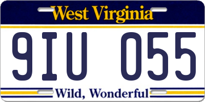 WV license plate 9IU055