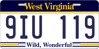 WV license plate 9IU119