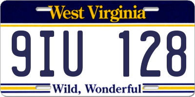 WV license plate 9IU128