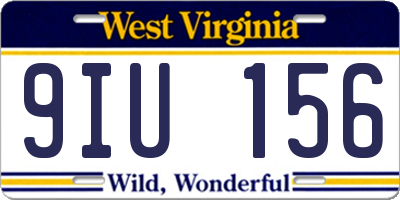 WV license plate 9IU156