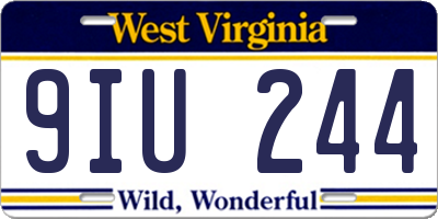 WV license plate 9IU244