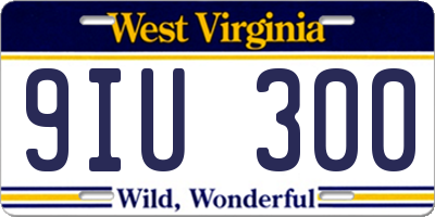 WV license plate 9IU300
