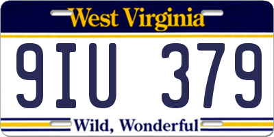WV license plate 9IU379