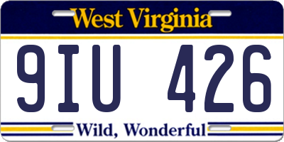 WV license plate 9IU426