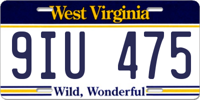 WV license plate 9IU475