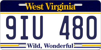 WV license plate 9IU480