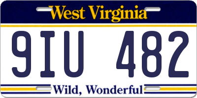 WV license plate 9IU482