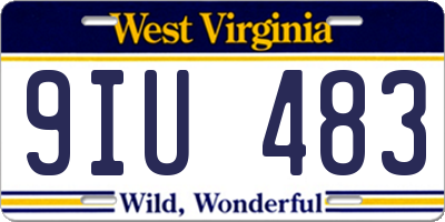 WV license plate 9IU483