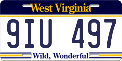 WV license plate 9IU497