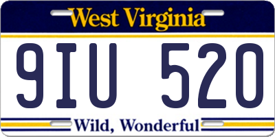 WV license plate 9IU520