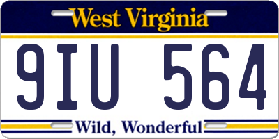WV license plate 9IU564