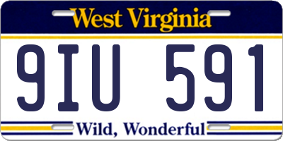 WV license plate 9IU591