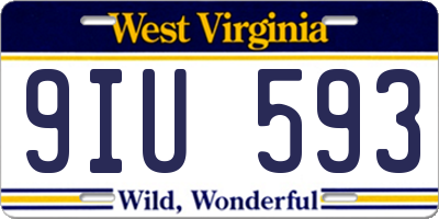 WV license plate 9IU593