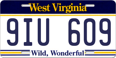 WV license plate 9IU609