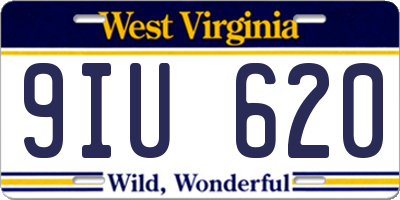 WV license plate 9IU620