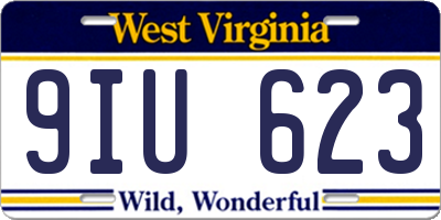 WV license plate 9IU623