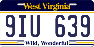 WV license plate 9IU639