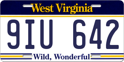 WV license plate 9IU642