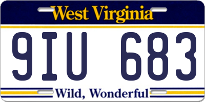 WV license plate 9IU683