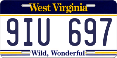 WV license plate 9IU697