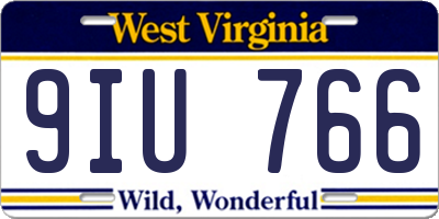 WV license plate 9IU766