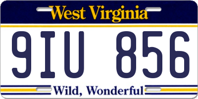 WV license plate 9IU856