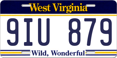 WV license plate 9IU879