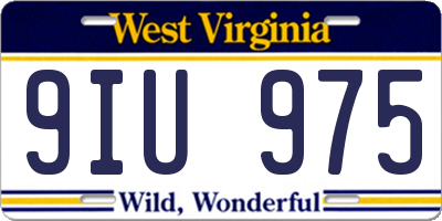 WV license plate 9IU975